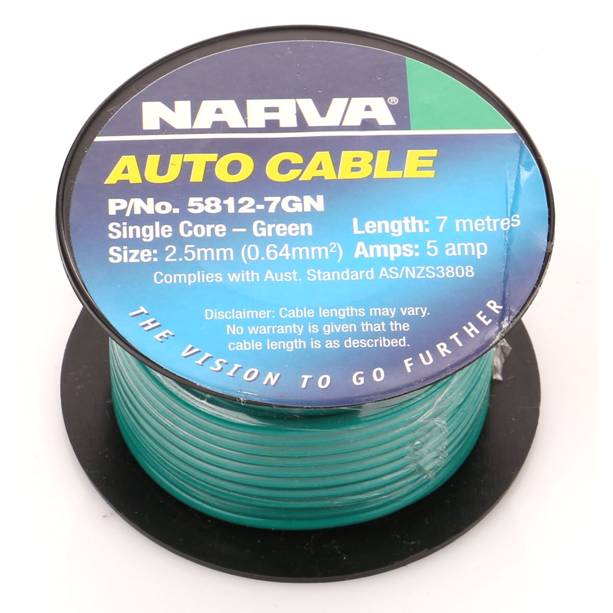 5A 2.5mm Green Single Core Cable (7m) - Narva | Universal Auto Spares