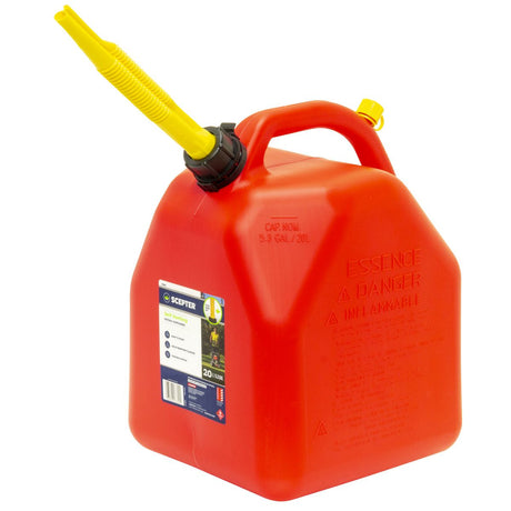 Fuel Can 20L Red Plastic Squat - Scepter | Universal Auto Spares