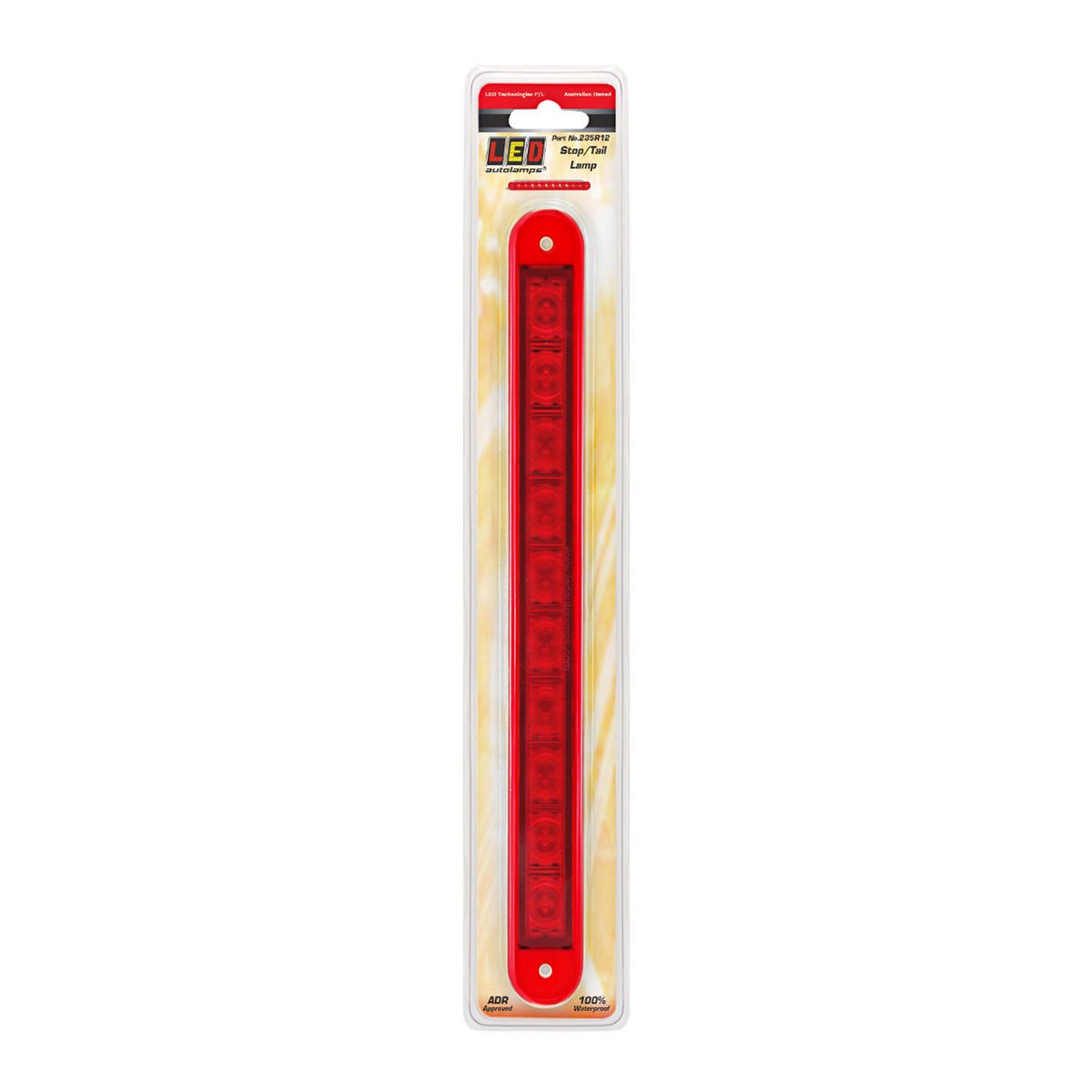 12V Stop/Tail Strip Lamp With 10 Square LEDs Recessed Mount - LED AutoLamps