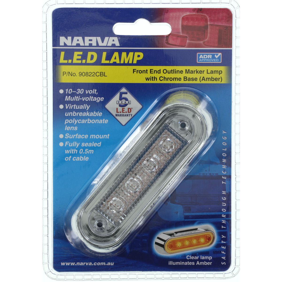 10-30 Volt Model 8 Led Front End Outline Marker Lamp (Amber) - Narva