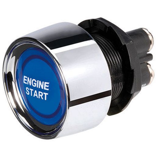Push Button Starter Switch On/Off Blue LED 50A at 12V - Narva