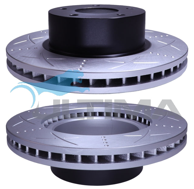 Brake Disc Rotor Front Fits Commodore VT-VZ (Uni-Slotted) Geomet Coated AAP040S - Ultima