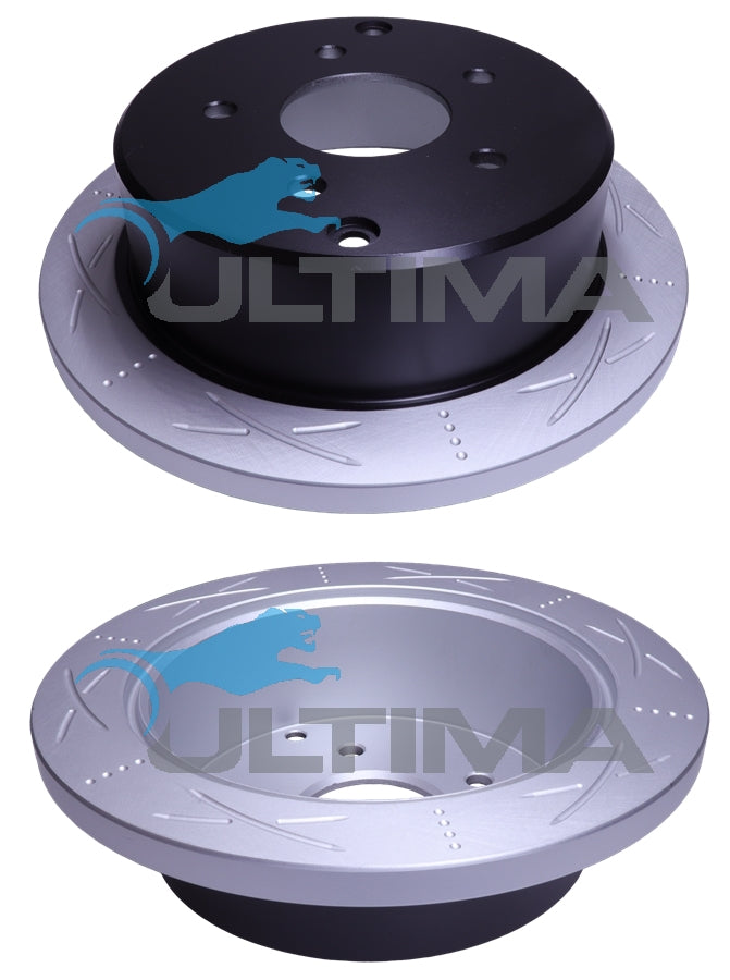 Brake Disc Rotor Rear Fits Commodore VT-VZ (Slotted-Unit Directional) AAP041S - Ultima