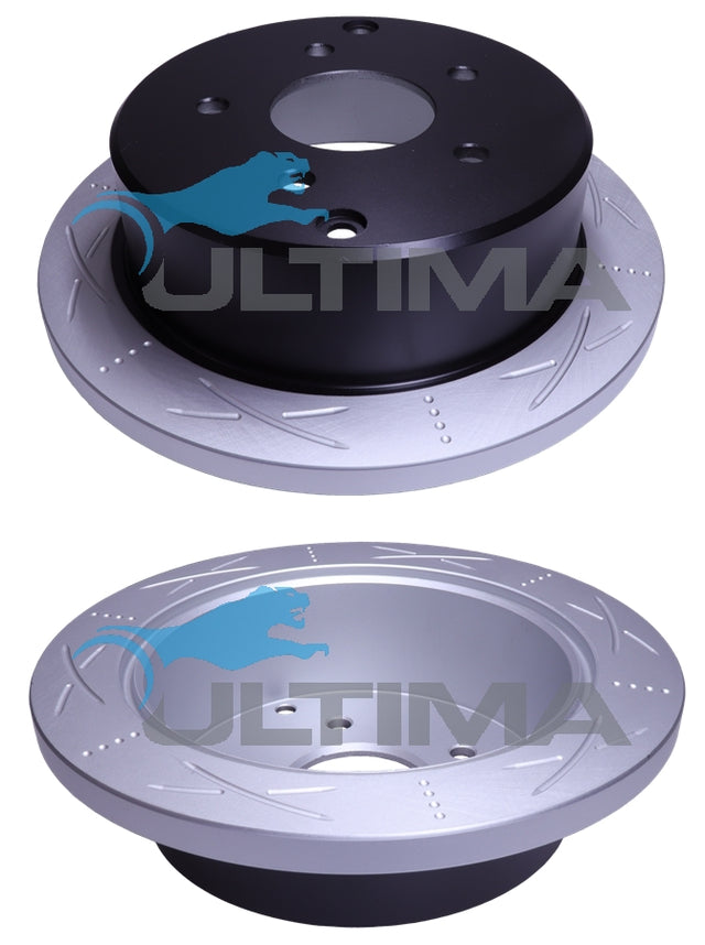 Brake Disc Rotor Rear Fits Commodore VT-VZ (Slotted-Unit Directional) AAP041S - Ultima