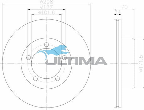 Brake Disc Rotor Front (F) Fits Land Rover, Range Rover AAP086 - Ultima