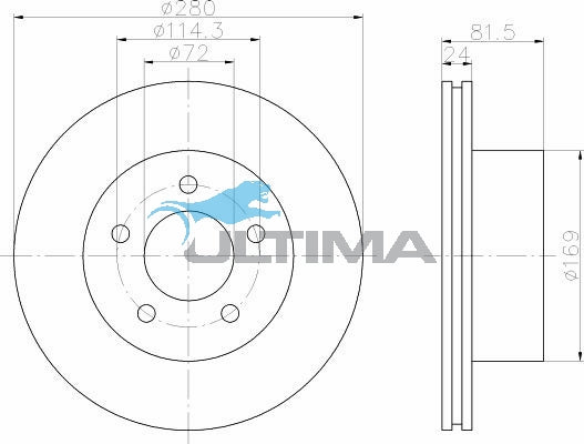Brake Disc Rotor Front (F) Fits Grand Cherokee ZG, Wrangler 93 - 01 AAP096 - Ultima