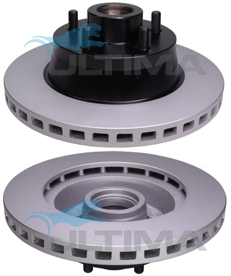 Brake Disc Rotor Front (F) Fits Falcon XB - XF Coated with Black Hat AAP107 - Ultima
