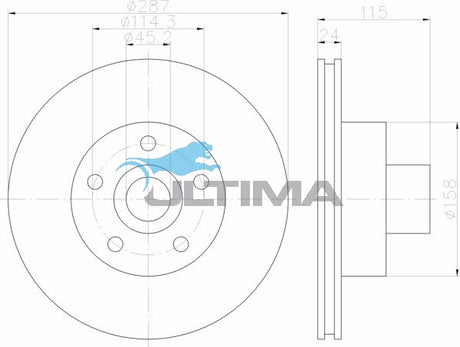 Brake Disc Rotor Front (F) Fits Ford EA, EB AAP110B - Ultima