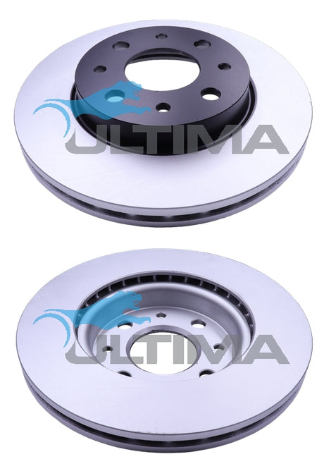 Brake Disc Rotor Front (F) Fits Fiat 500 Twin Air 0.9L, 1.2L 2008-2010 Vented Rotor AAP1253 - Ultima