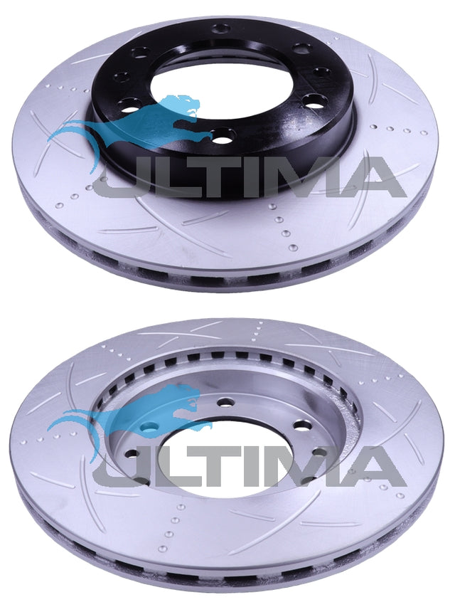 Brake Disc Rotor Front (F) Fits Hilux, Landcruiser Slotted & Coated AAP151S - Ultima