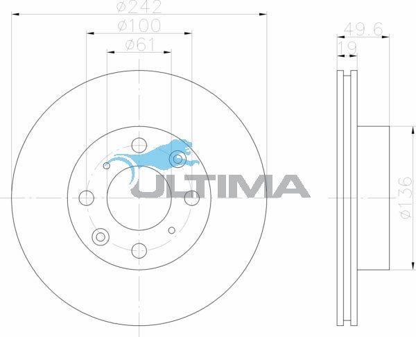 Brake Drum Front (F) Fits Accord AD, CA5 84-86 AAP196 - Ultima