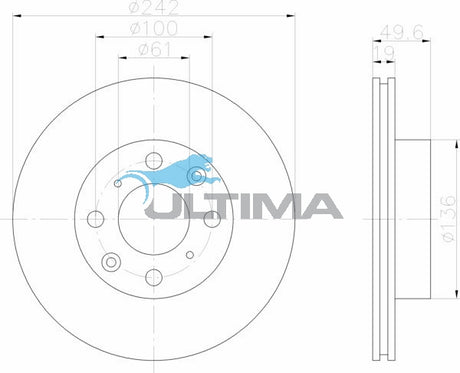 Brake Drum Front (F) Fits Accord AD, CA5 84-86 AAP196 - Ultima