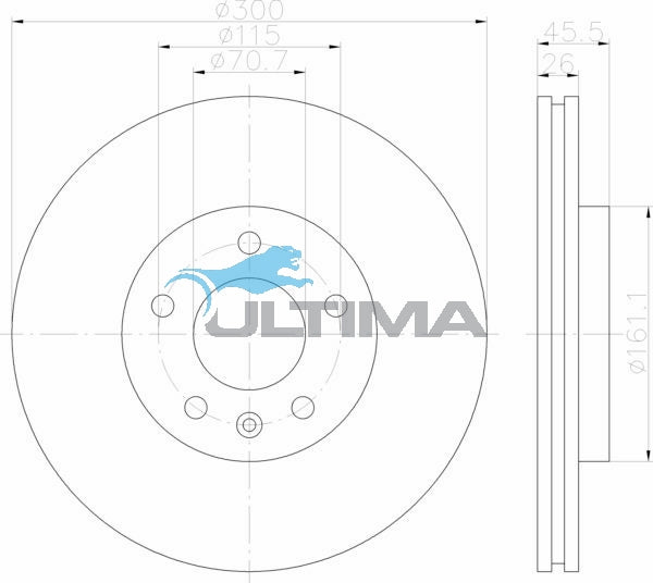 Brake Disc Rotor (F) Fits Holden Cruze JG 16" Wheels 05/09 - ON Suits 2.0TD AAP2014 - Ultima