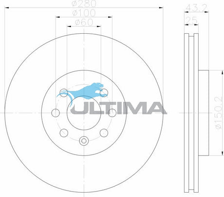 Brake Drum Front (F) Fits Combo XC 11/04 - 06/08 AAP2036 - Ultima