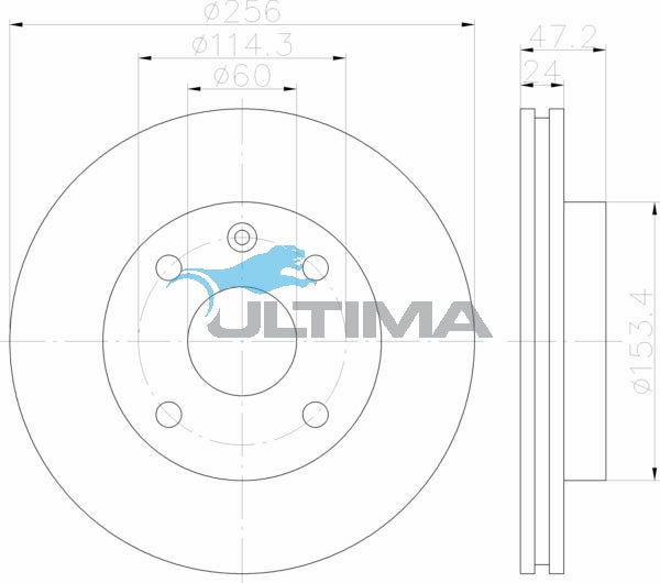 Brake Disc Rotor (F) Fits Lacetti, Tacuma, Viva JF AAP2042 - Ultima