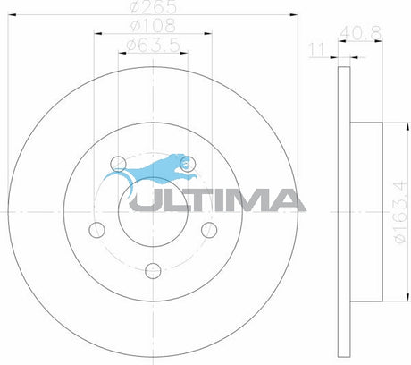 Brake Drum Rear (R) Fits Focus LS, LT AAP2119 - Ultima
