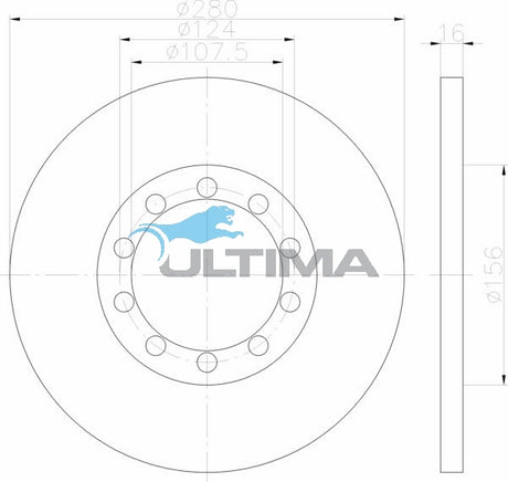 Brake Drum Rear (R) Fits Transit VM 07/2006 on 108mm CTR HOLE GEOMET COATED AAP2133 - Ultima