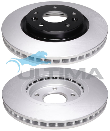 Brake Disc Rotor (Front) Fits Nissan Qashqai J11, X-Trail T32 Geomet & Black Hat AAP2186 - Ultima