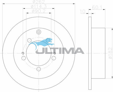 Brake Disc Rotor Rear Fits LANCER CH 2.4lt VRX, OUTLANDER AAP2203 - Ultima