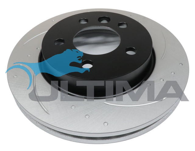 Brake Disc Rotor Front (BLK, SLOTTED R/H) Fits VW AMAROK 2011- 302MM GEOMET COATED AAP2238DSR - Ultima