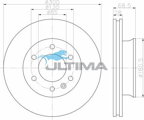 Brake Disc Rotor (F) Fits Sprinter 3T, 3.5T, 5T 6/06 On Geomet Coated AAP2270 - Ultima
