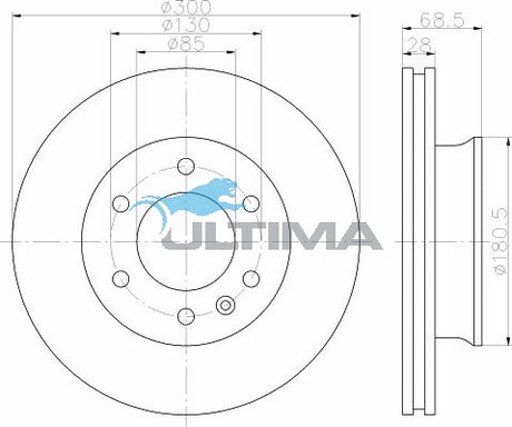 Brake Disc Rotor (F) Fits Sprinter 3T, 3.5T, 5T 6/06 On Geomet Coated AAP2270 - Ultima