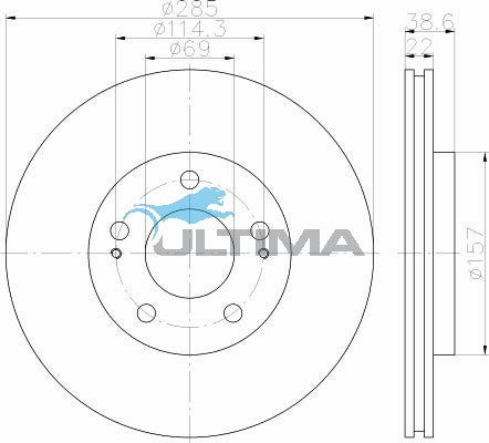 Brake Disc Rotor Front Fits PBR PAJERO iO QA 99- AAP239 - Ultima