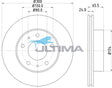 Brake Disc Rotor Front Fits FIAT DUCATO 03-07. 1-Ton 2007-ON GEOMET COATED AAP2400 - Ultima