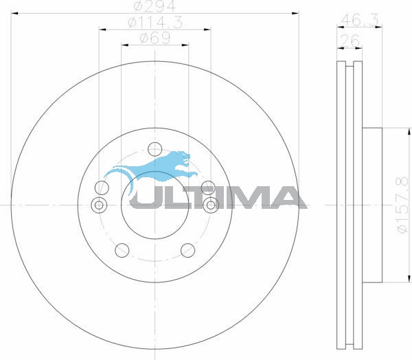 Brake Disc Rotor Front Fits HYUNDAI SANTA FE 11/00 ON AAP2452 - Ultima