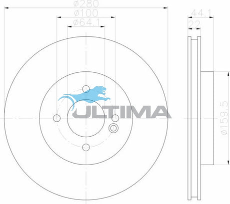 Brake Disc Rotor Front Fits MINI COOPER R56 N12 10/05 ON GEOMET COATED AAP2526 - Ultima