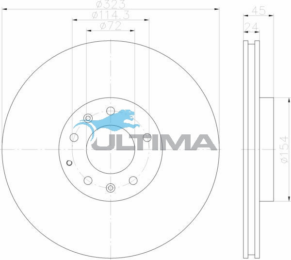 Brake Disc Rotor Front Fits MAZDA RX8 03 ON SPORT SUSP AAP2550 - Ultima