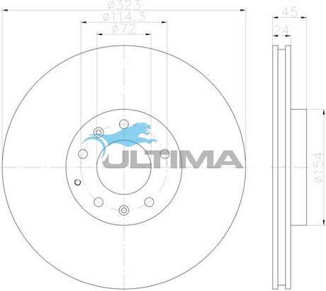 Brake Disc Rotor Front Fits MAZDA RX8 03 ON SPORT SUSP AAP2550 - Ultima