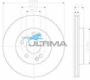Brake Disc Rotor Front Fits Mercedes C Series W202, E Class W124 AAP264 - Ultima