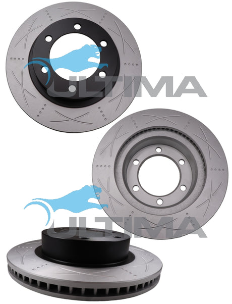 Brake Disc Rotor Front (Black, Uni-Slotted) Fits Hilux KUN26 2010 - ON 319mm 17 Inch Wheels AAP2716S - Ultima