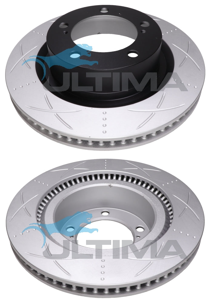 Brake Disc Rotor Front (Black, Uni-Slotted) Fits Landcruiser UZJ200, VDJ200 2015-on LX450D 354mm AAP2724S - Ultima