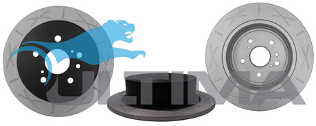 Brake Disc Rotor Rear (Black, Uni-Slotted) Fits Kluger/Highlander 4WD/FWD AAP2735S - Ultima