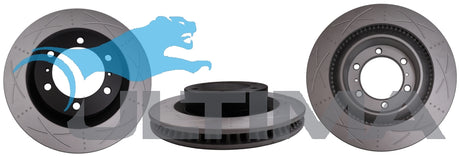 Brake Disc Rotor Front (Black, Uni-Slotted) Fits Prado 150 Series 11/09- AAP2736S - Ultima