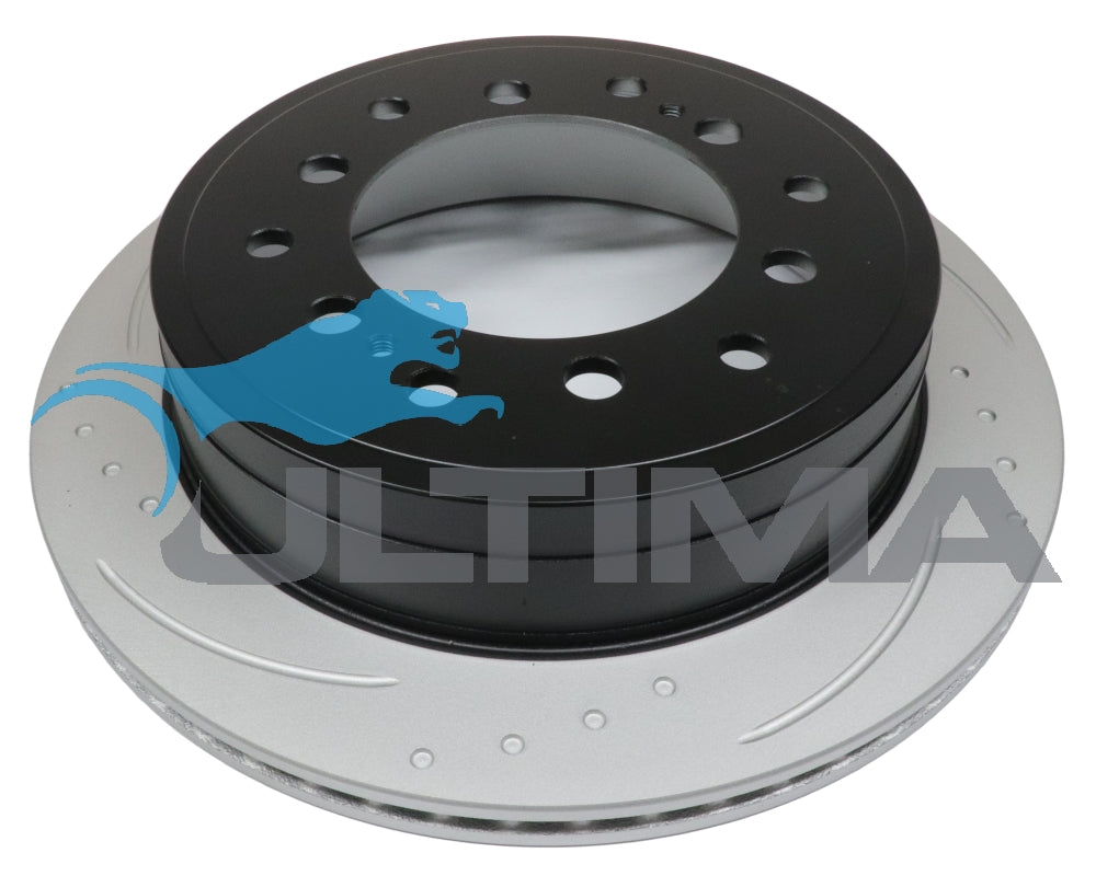 Brake Disc Rotor Rear (Black, Slotted L/H) Fits Prado 150 Series 11/09- AAP2737DSL - Ultima