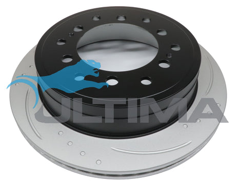 Brake Disc Rotor Rear (Black, Slotted R/H) Fits Prado 150 Series 11/09- AAP2737DSR - Ultima
