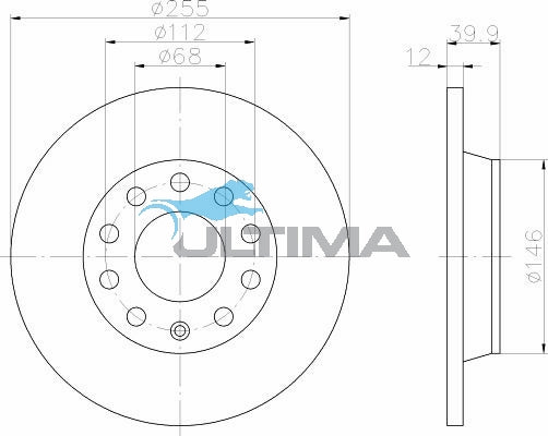 Rear Brake Disc Rotor Fits Audi A4 1.8i 20V 8/02 on AAP2802 - Ultima