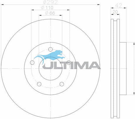 Rear Brake Disc Rotor Fits Vectra ZC V6 Geomet Coated AAP2818 - Ultima