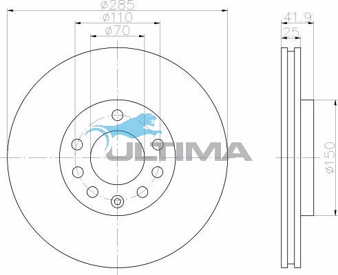Front Brake Disc Rotor Fits Vectra ZC 2.2L AAP2820 - Ultima