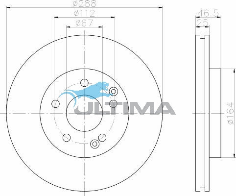 Front Brake Disc Rotor Fits C Series W202, W203, E Class W210 AAP286 - Ultima