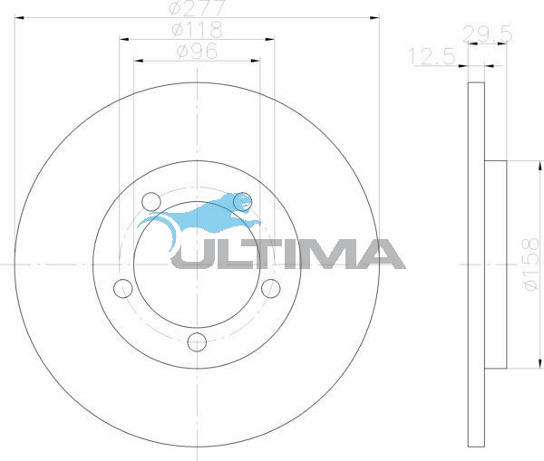 Front Brake Disc Rotor Fits Feroza F300, F310 10/88 on (Solid) AAP292 - Ultima