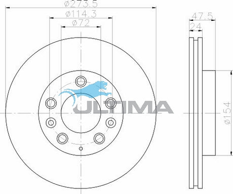 Brake Disc Rotor (Front) Fits Mazda 6 2002-On AAP2950 - Ultima