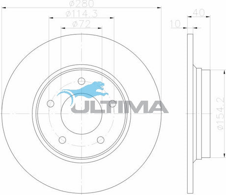 Brake Disc Rotor (Rear) Fits Mazda 6 GH, GG, GY AAP2951 - Ultima