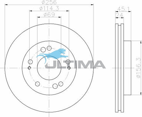 Brake Disc Rotor Front Fits Magna TR, TS AAP421 - Ultima