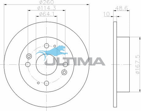 Rear Disc Rotors Fits Hyundai Accord CB, CD, CE AAP471 - Ultima