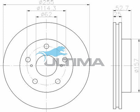 Brake Disc Rotor (F) Fits Tarago TCR10, TCR20 Disc/Drum AAP760 - Ultima