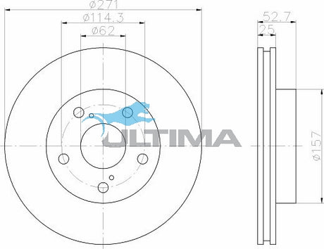 Brake Disc Rotor (F) Fits Tarago TCR11, TCR21 ABS Disc/Disc AAP762 - Ultima